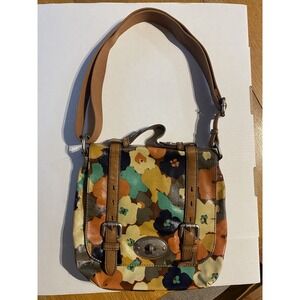 Vintage Fossil Key-Per Floral Turnlock Crossbody ZB5060 Coated‎ Canvas Bag EUC